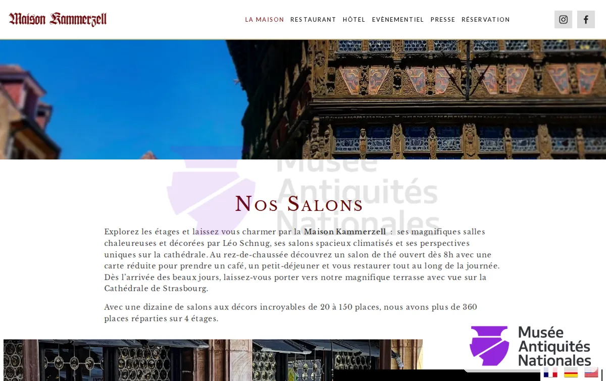 Capture : Nos Salons — Maison Kammerzell | Restaurant et Hôtel à Strasbourg